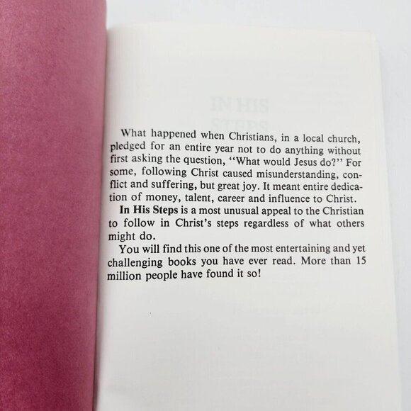 In His Steps by Charles M Sheldon 1984 What Would Jesus Do Christian Library HC - Picture 4 of 11